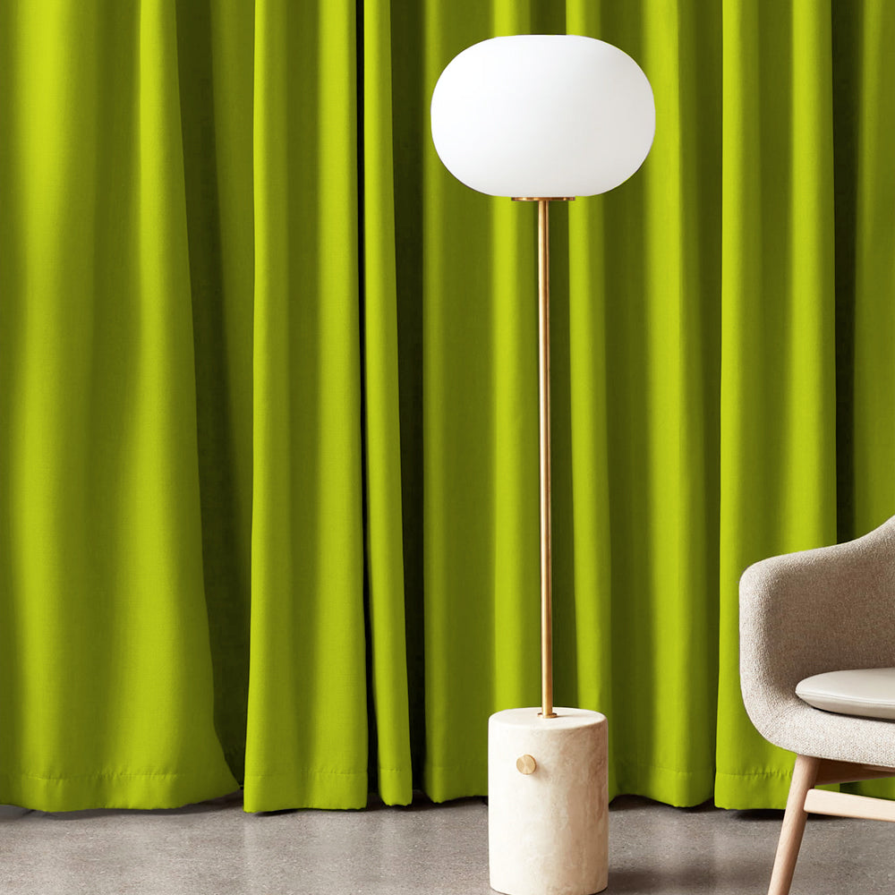 Jacquard Room Darkening Curtains in Lime Green Set Of 2 - (P390)