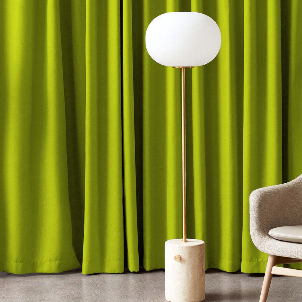 Jacquard Room Darkening Curtains in Lime Green Set Of 2 - (P390)