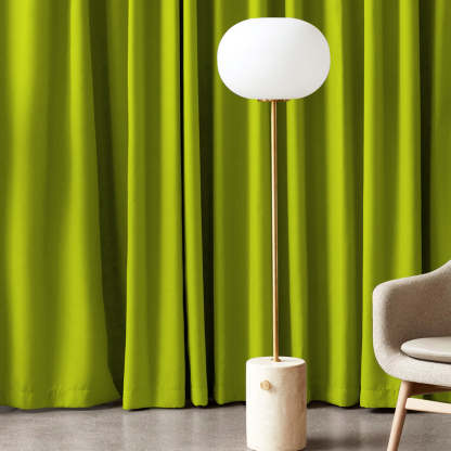 Jacquard Room Darkening Curtains in Lime Green Set Of 2 - (P390)