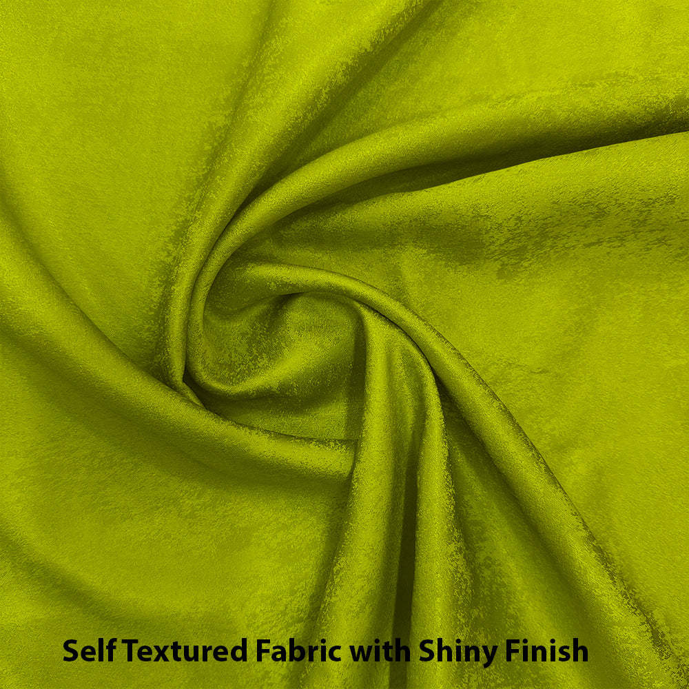 Jacquard Room Darkening Curtains in Lime Green Set Of 2 - (P390)