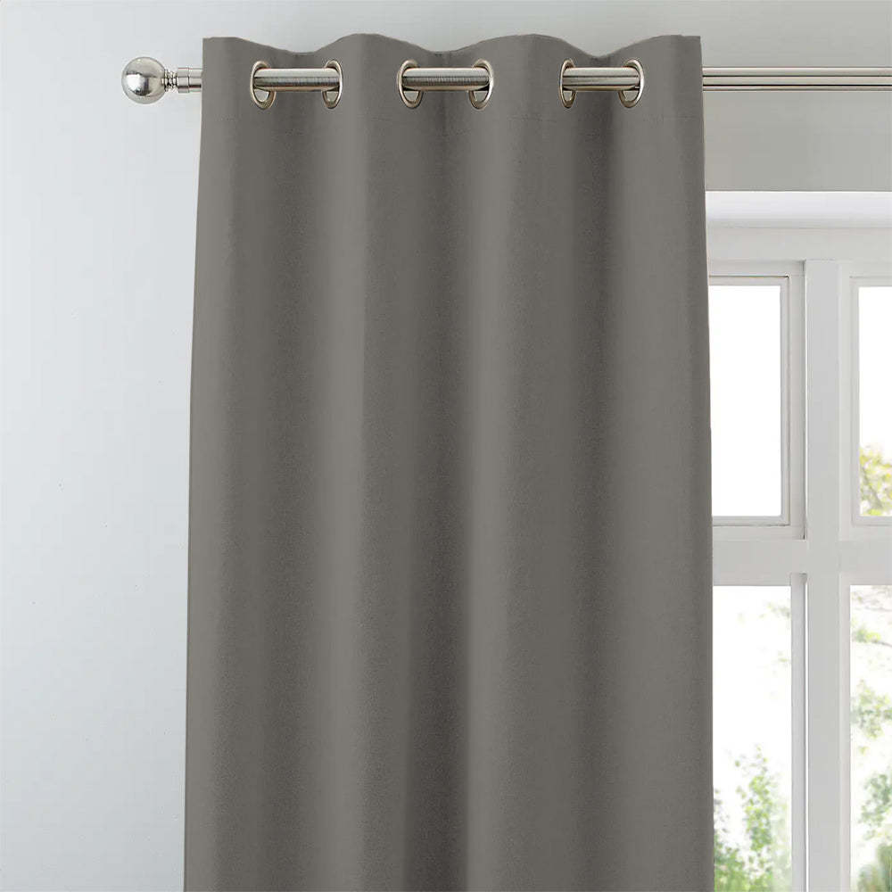 Jacquard Room Darkening Curtains in Dark Silver Grey Set Of 2 - (P391)