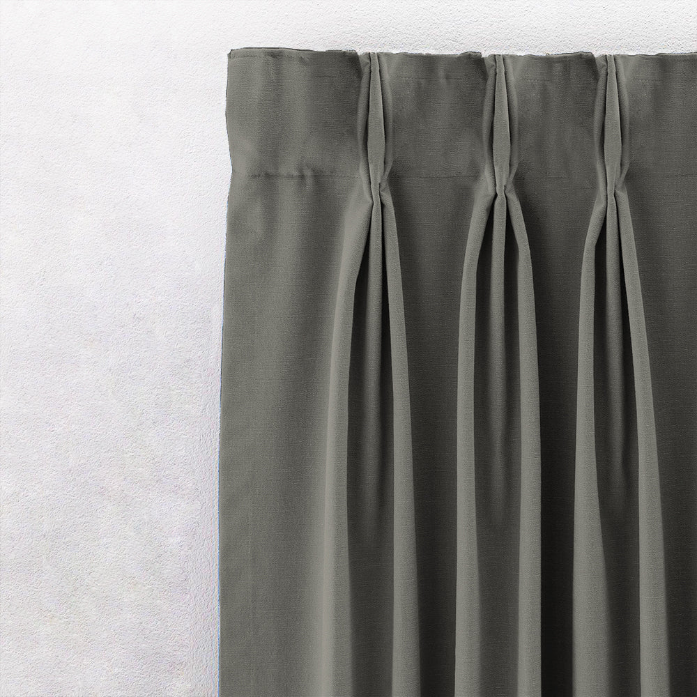 Jacquard Room Darkening Curtains in Dark Silver Grey Set Of 2 - (P391)