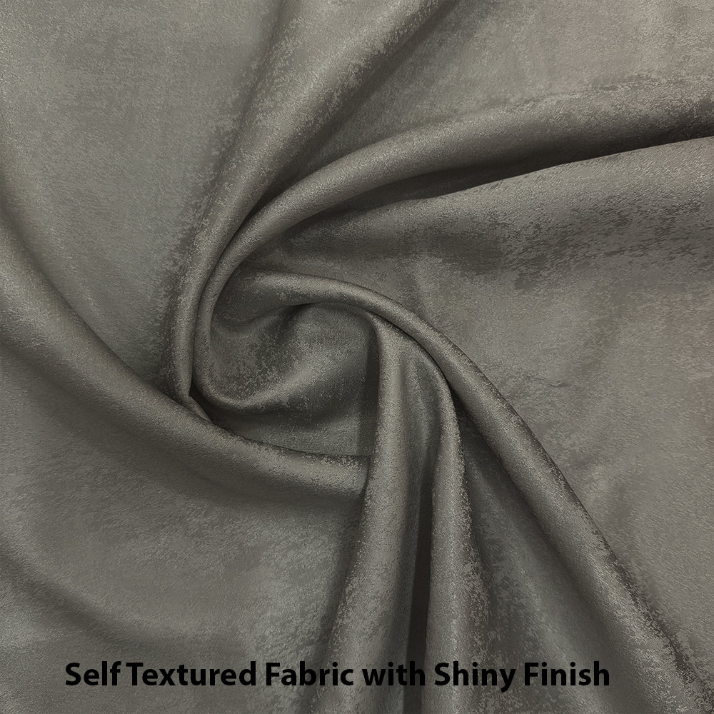 Jacquard Room Darkening Curtains in Dark Silver Grey Set Of 2 - (P391)