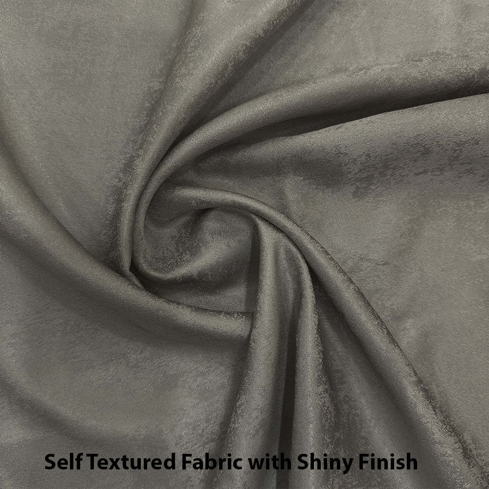 Jacquard Room Darkening Curtains in Dark Silver Grey Set Of 2 - (P391)