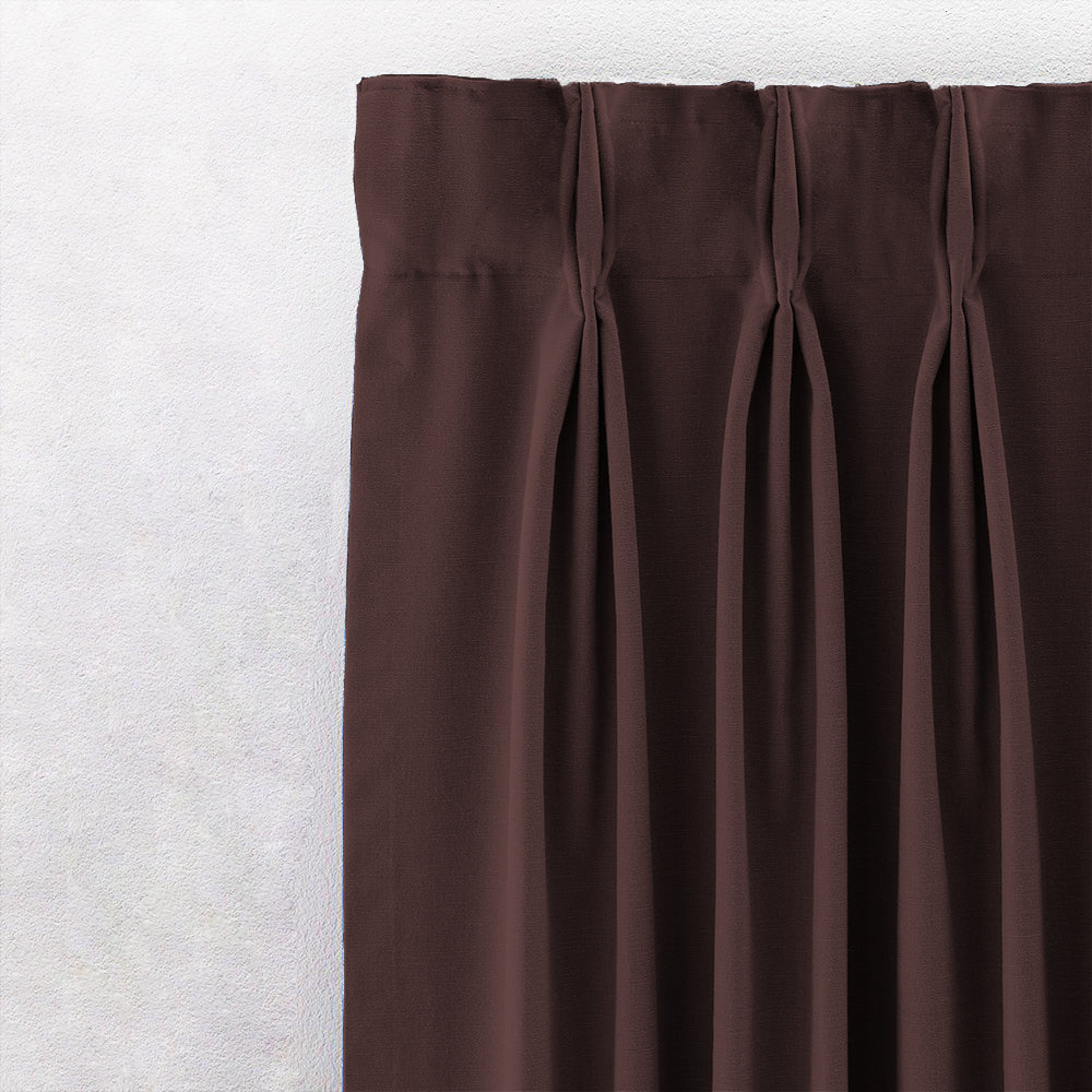 Jacquard Room Darkening Curtains in Acajou Brown Set Of 2 - (P394)