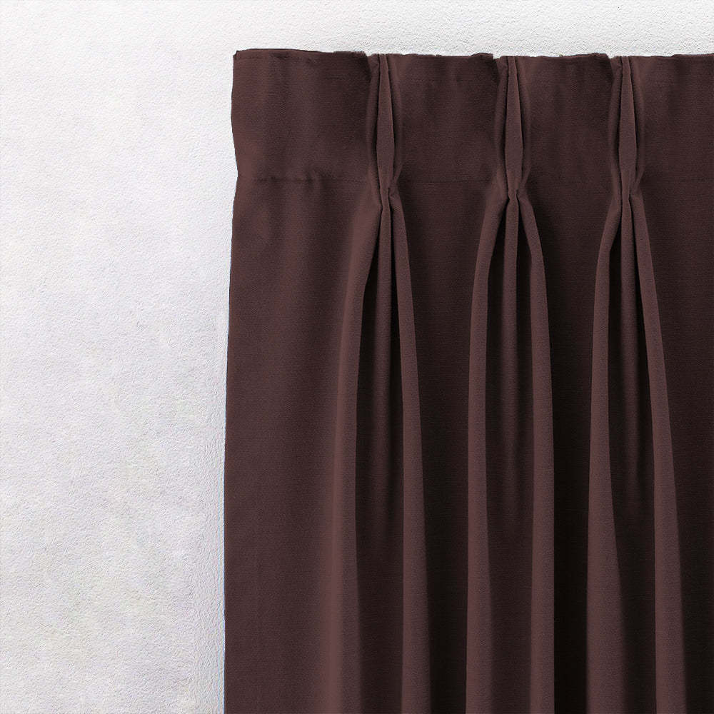 Jacquard Room Darkening Curtains in Acajou Brown Set Of 2 - (P394)