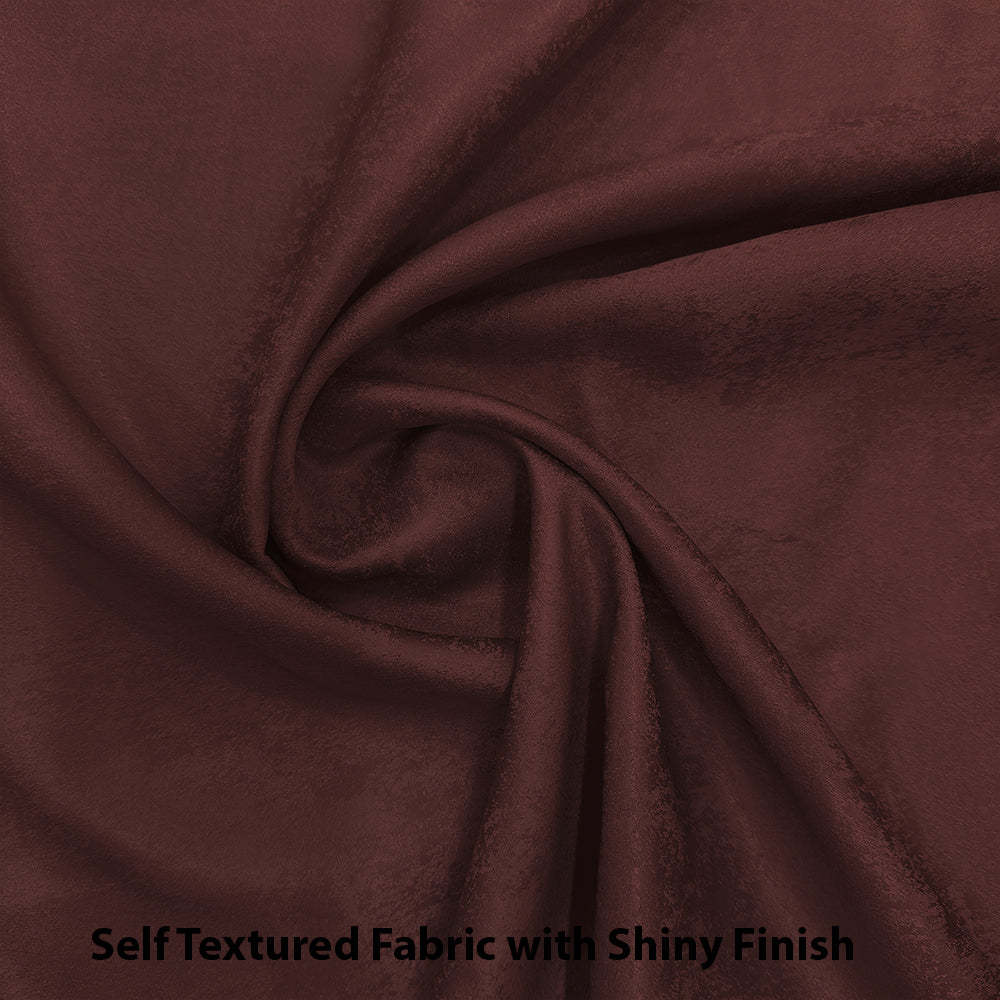 Jacquard Room Darkening Curtains in Acajou Brown Set Of 2 - (P394)
