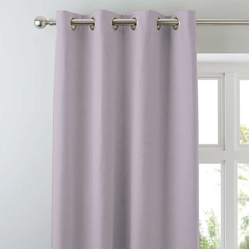 Jacquard Room Darkening Curtains in White Lilac Pink Set Of 2 - (P395)