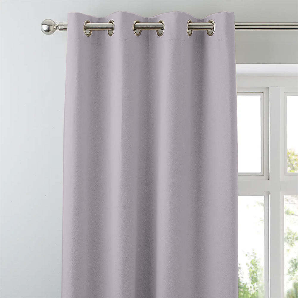 Jacquard Room Darkening Curtains in White Lilac Pink Set Of 2 - (P395)