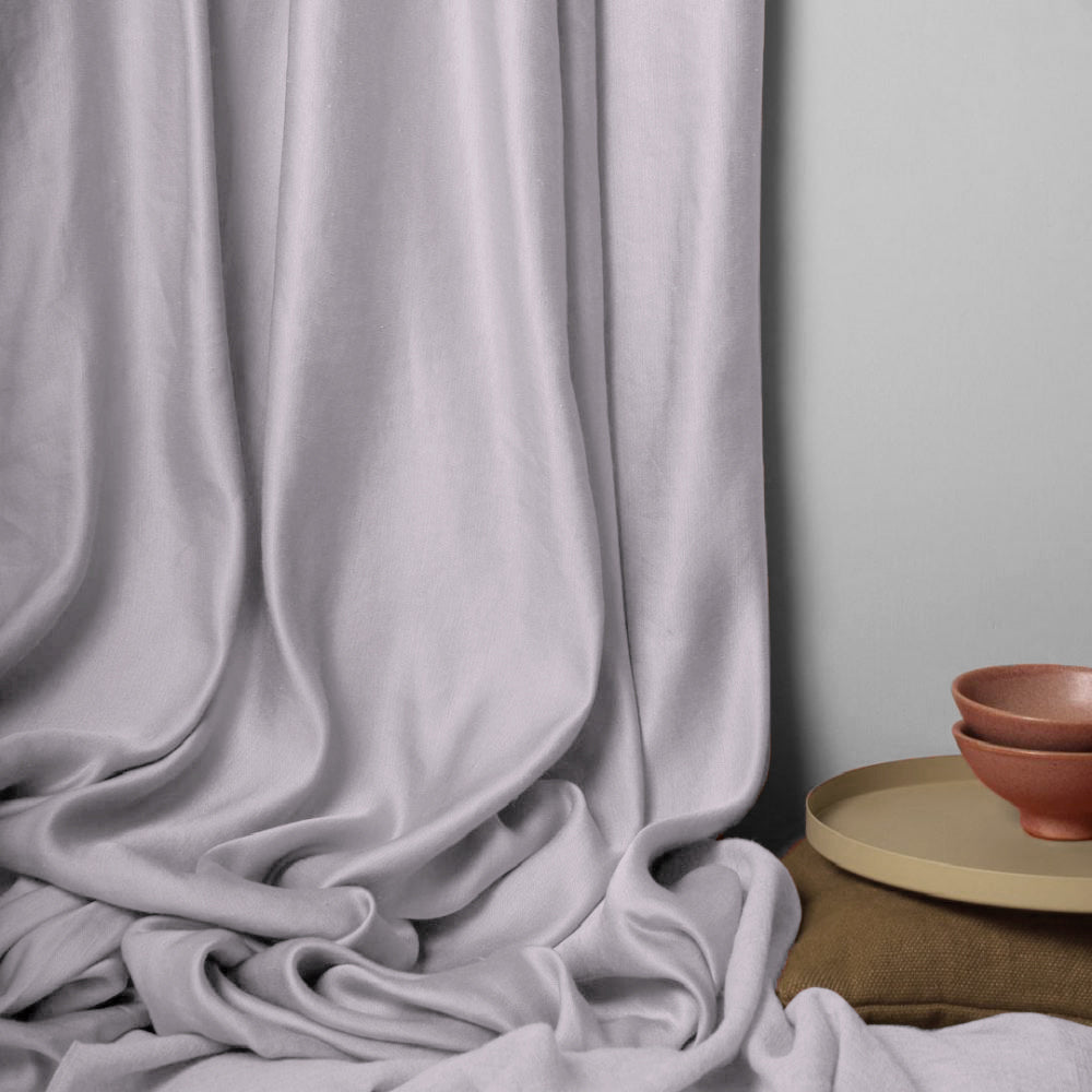 Jacquard Room Darkening Curtains in White Lilac Pink Set Of 2 - (P395)