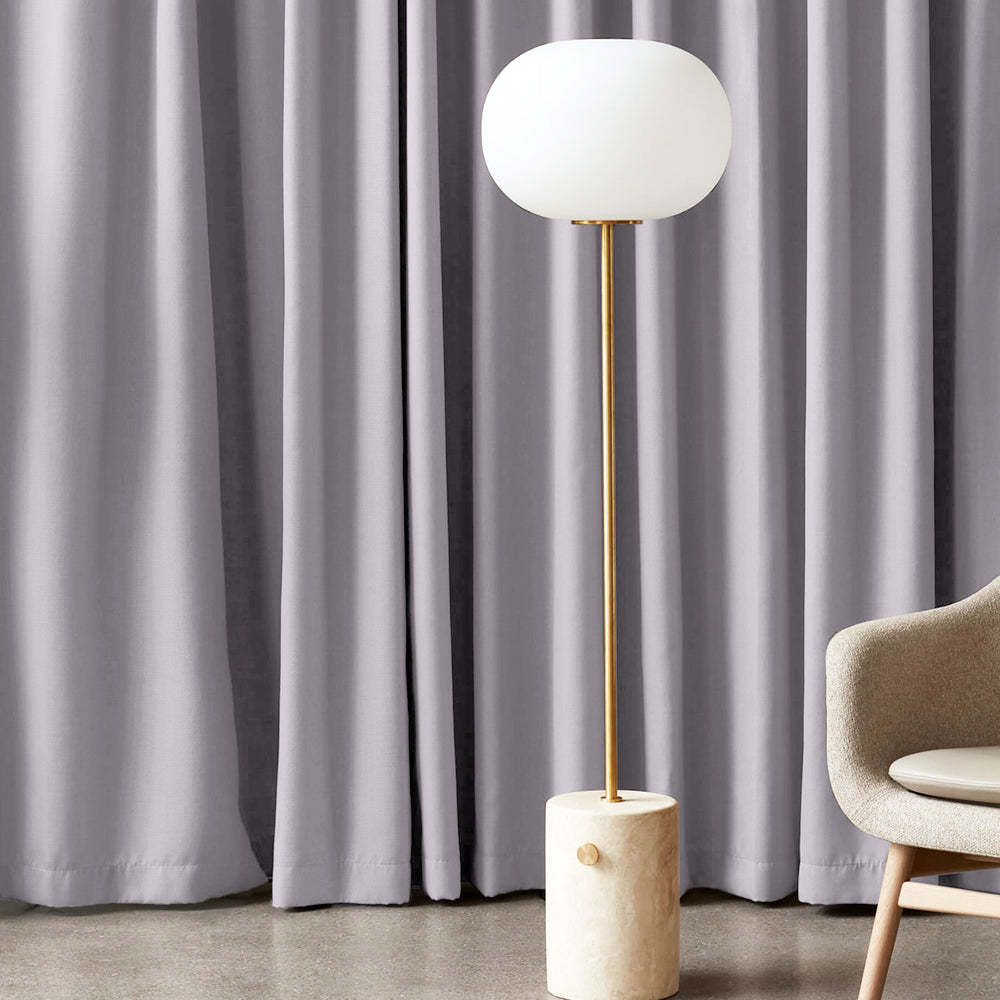 Jacquard Room Darkening Curtains in White Lilac Pink Set Of 2 - (P395)