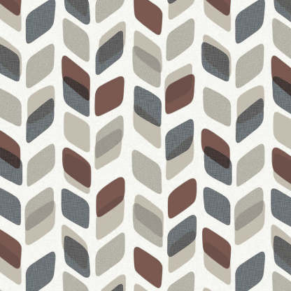 Abstract Cubes Geometric Coffee Brown Heavy Satin Room Darkening Curtains Set Of 2 - (DS395B)