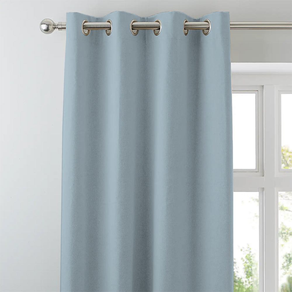 Jacquard Room Darkening Curtains in Prudence Blue Set Of 2 - (P397)