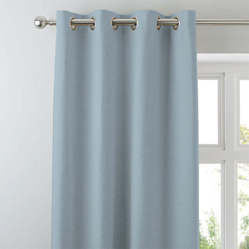 Jacquard Room Darkening Curtains in Prudence Blue Set Of 2 - (P397)