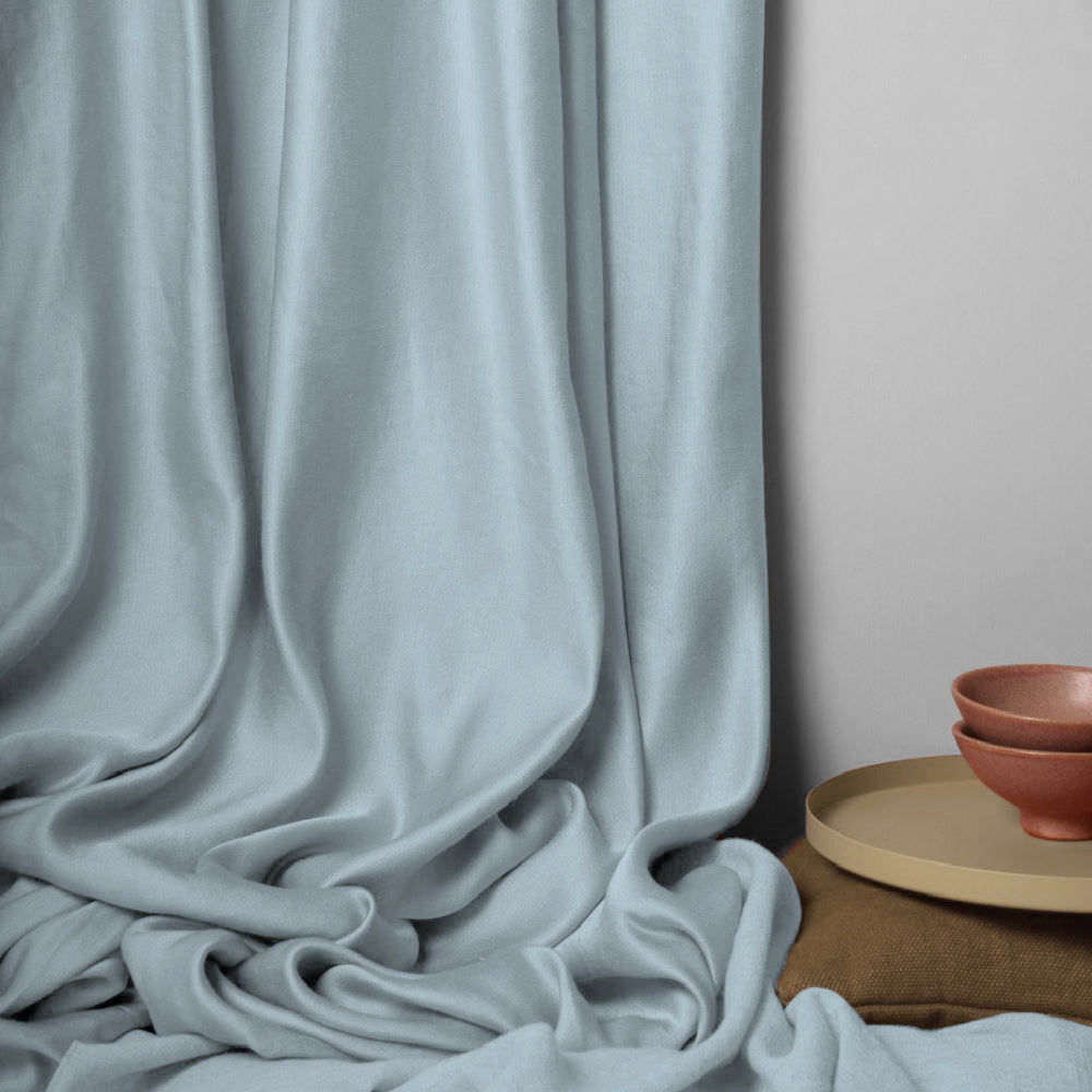 Jacquard Room Darkening Curtains in Prudence Blue Set Of 2 - (P397)