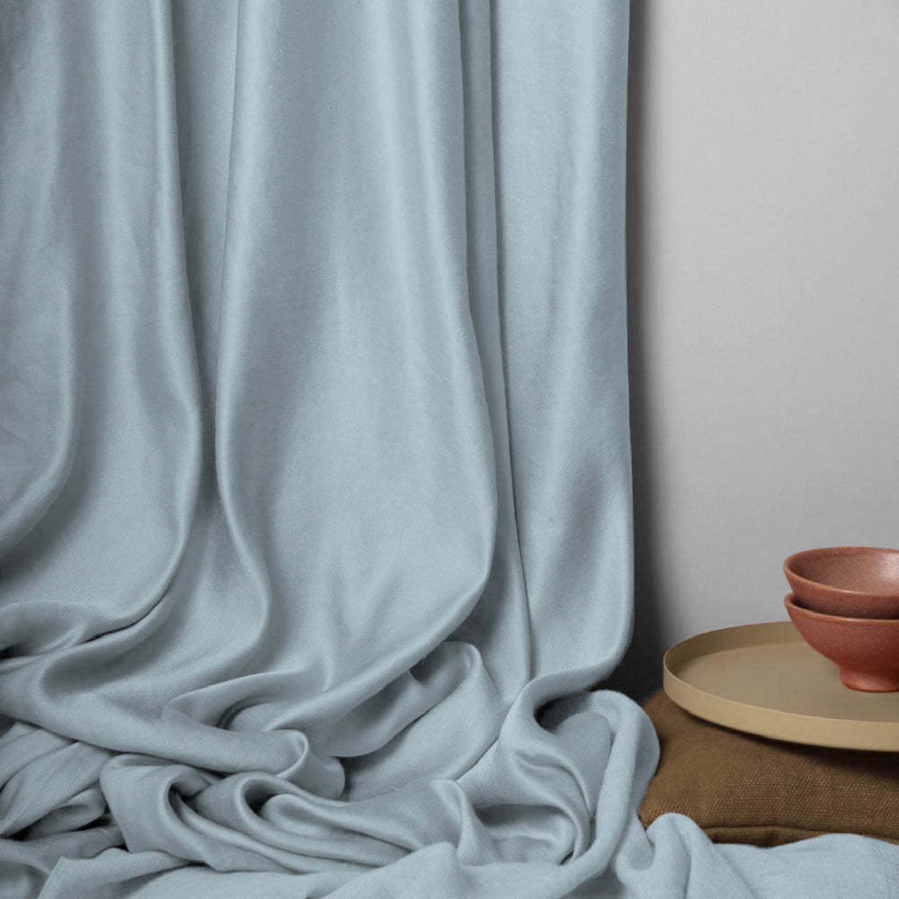 Jacquard Room Darkening Curtains in Prudence Blue Set Of 2 - (P397)