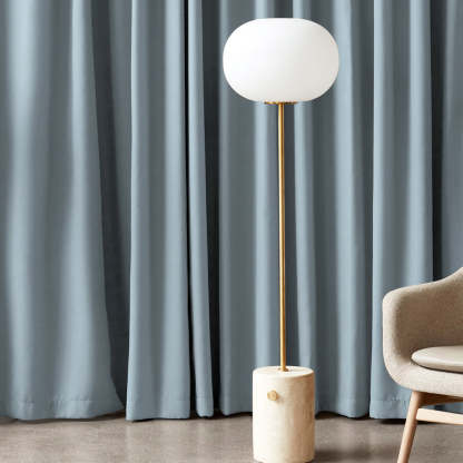 Jacquard Room Darkening Curtains in Prudence Blue Set Of 2 - (P397)