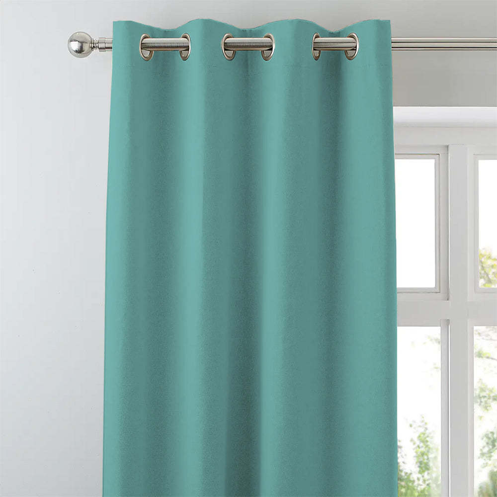 Jacquard Room Darkening Curtains in Alice Blue Set Of 2 - (P398)