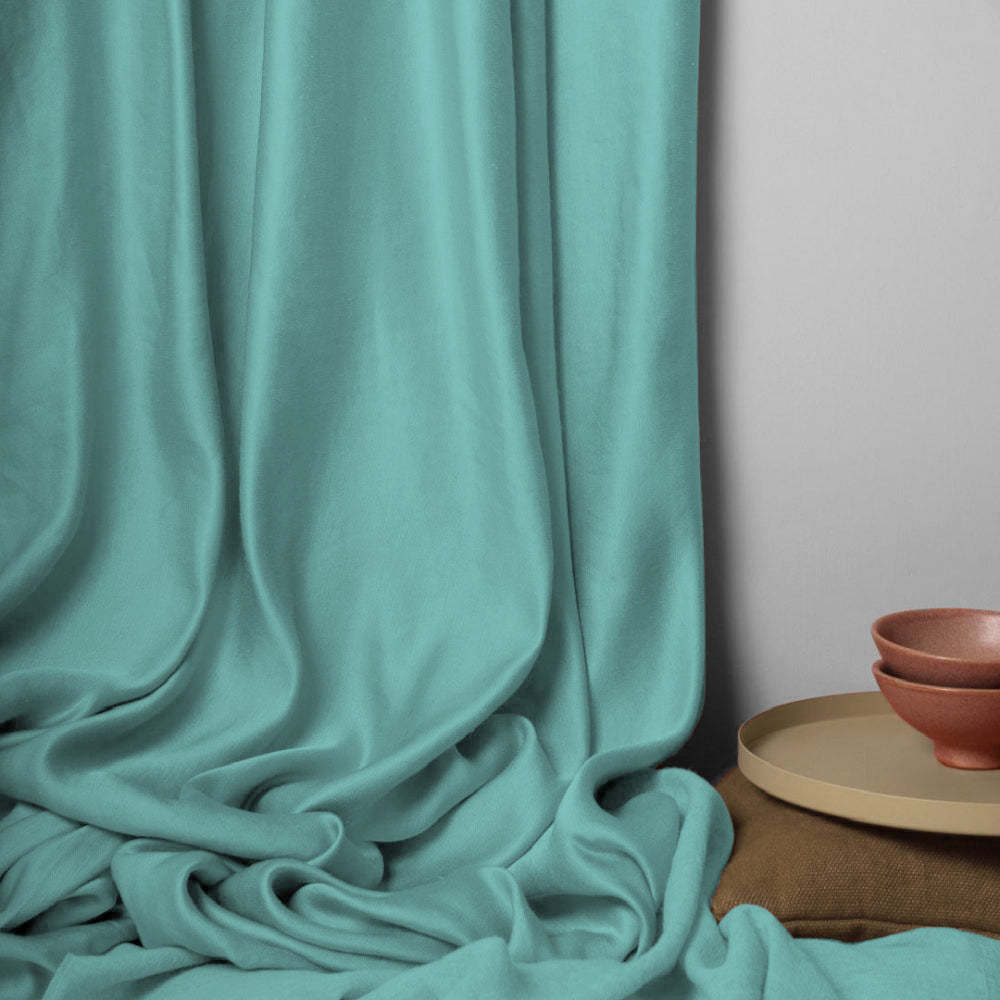 Jacquard Room Darkening Curtains in Alice Blue Set Of 2 - (P398)