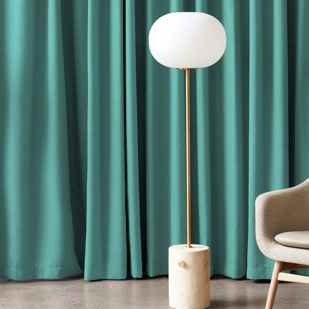 Jacquard Room Darkening Curtains in Alice Blue Set Of 2 - (P398)