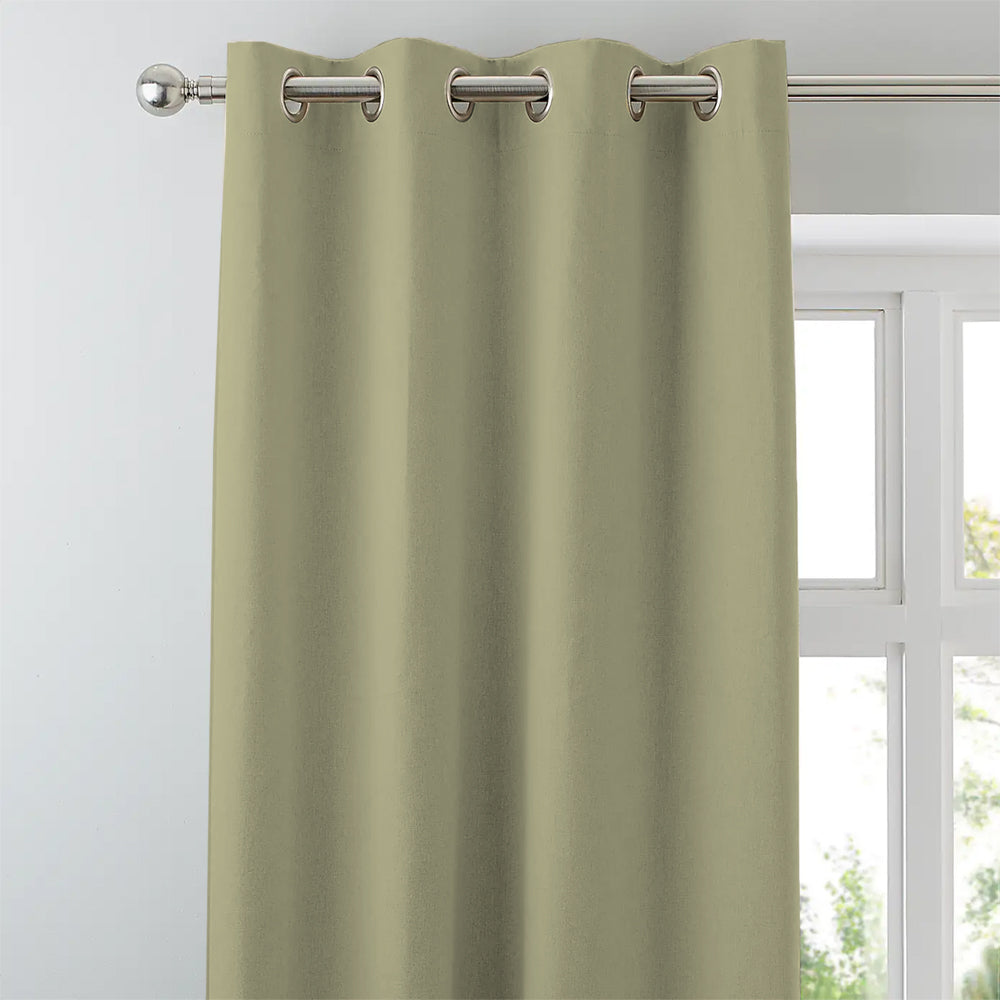 Jacquard Room Darkening Curtains in Flaxen Yellow Set Of 2 - (P399)