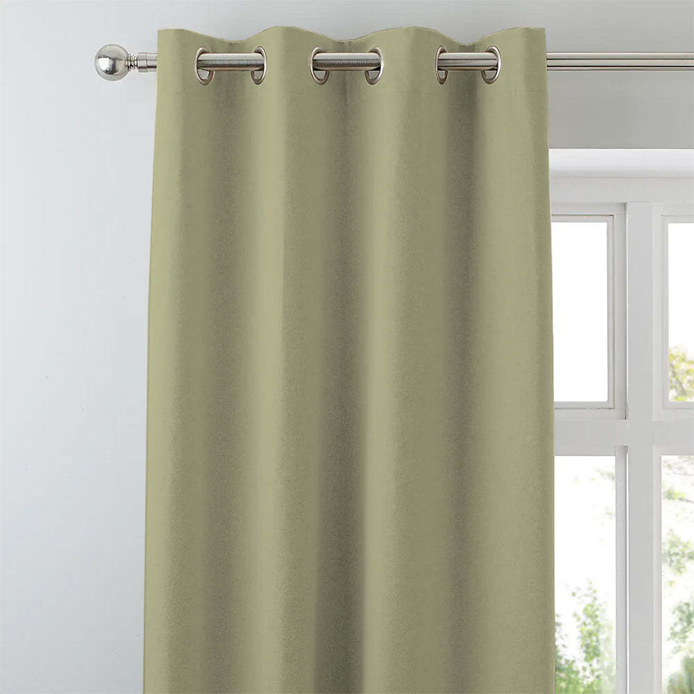 Jacquard Room Darkening Curtains in Flaxen Yellow Set Of 2 - (P399)