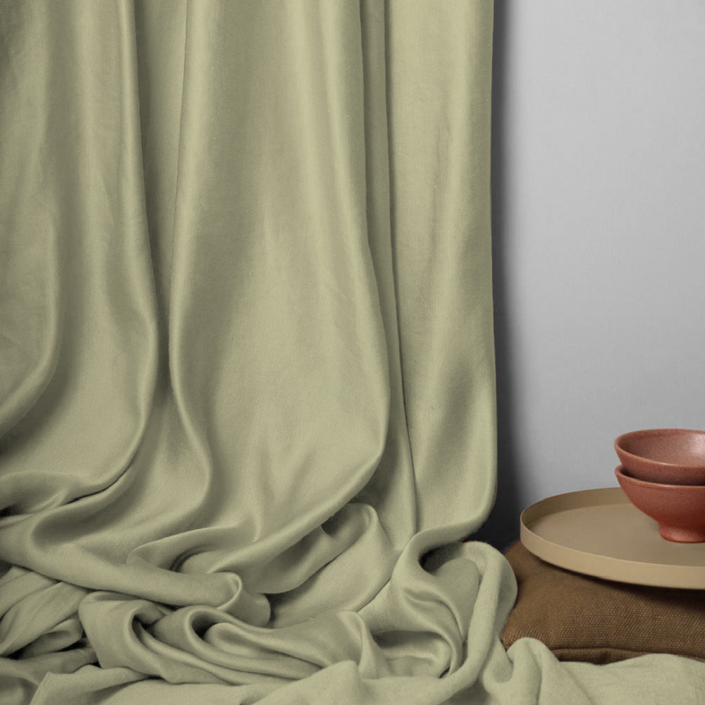 Jacquard Room Darkening Curtains in Flaxen Yellow Set Of 2 - (P399)