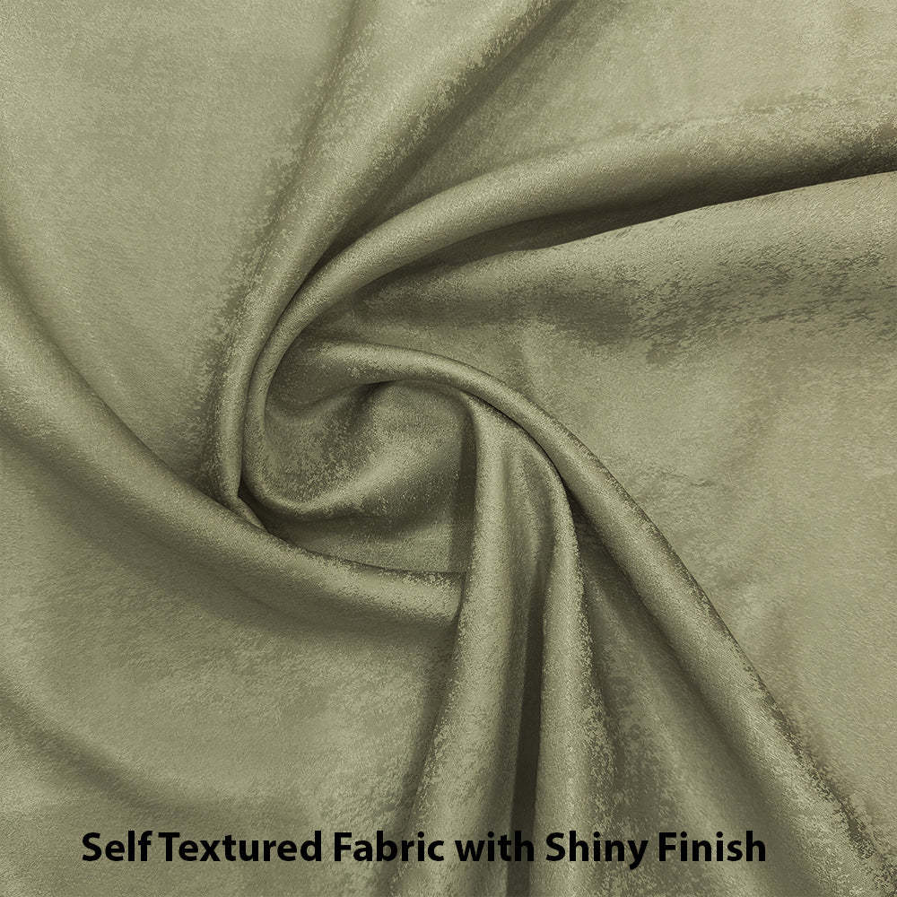 Jacquard Room Darkening Curtains in Flaxen Yellow Set Of 2 - (P399)