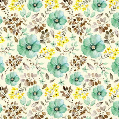 Botanical Bliss Floral Turquoise Heavy Satin Blackout curtains Set Of 2 - (DS3D)