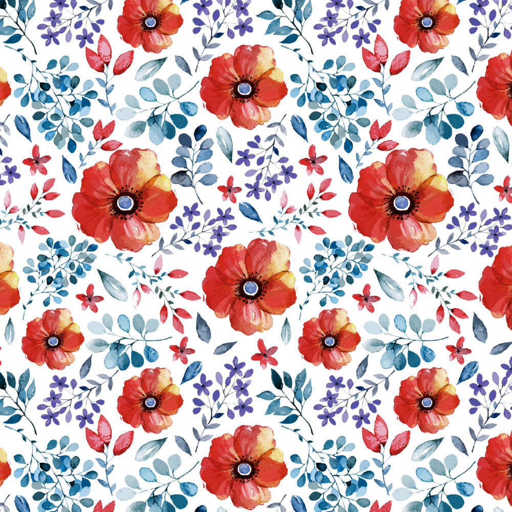 Botanical Bliss Floral Red Heavy Satin Blackout curtains Set Of 2 - (DS3F)