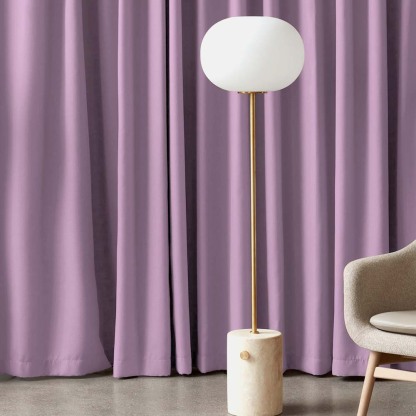 Jacquard Room Darkening Curtains in Lilac Set Of 2 - (P40)