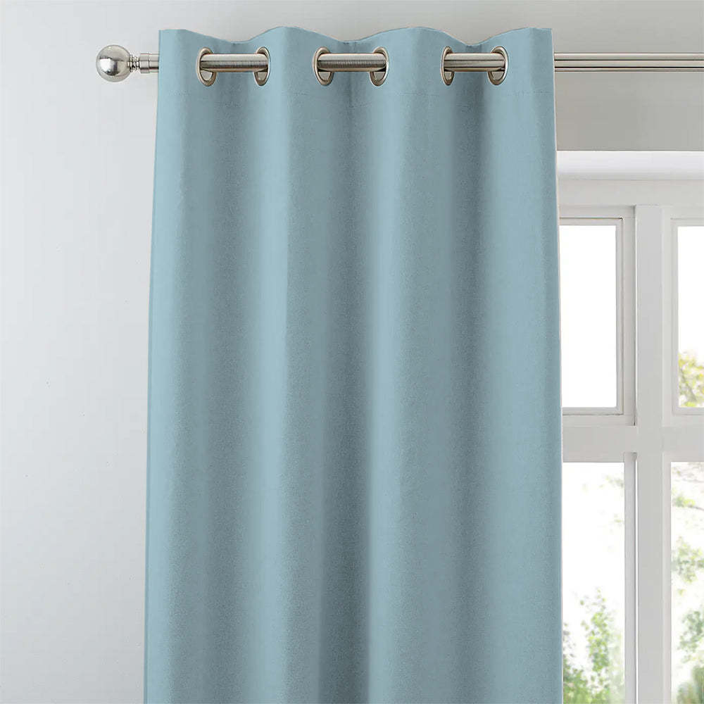 Jacquard Room Darkening Curtains in Sky Blue Set Of 2 - (P400)
