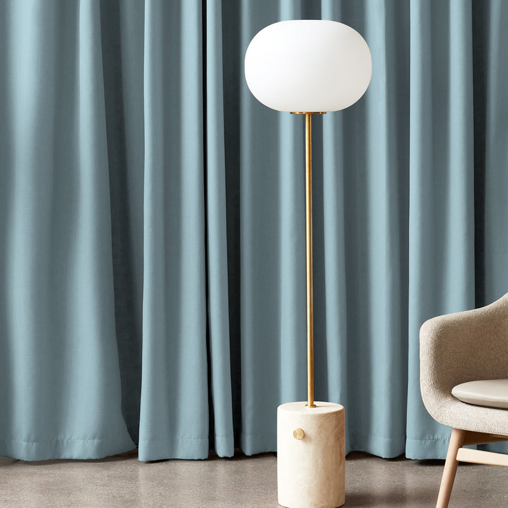 Jacquard Room Darkening Curtains in Sky Blue Set Of 2 - (P400)