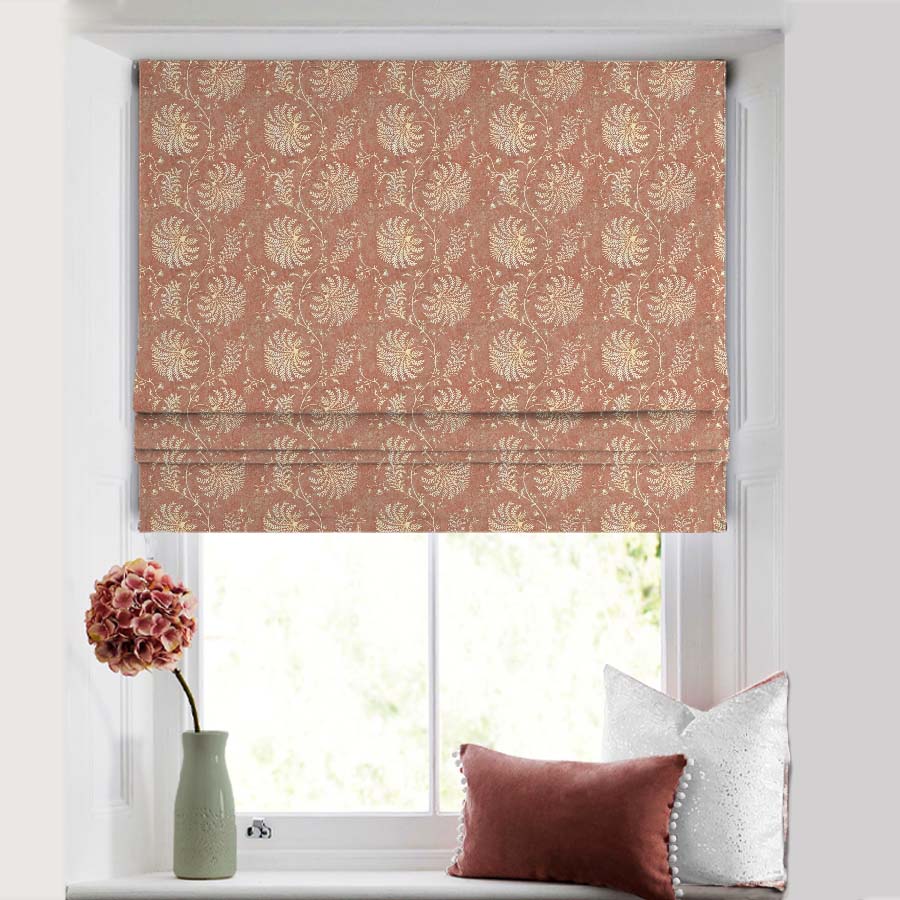 Vines of Heritage Indie Orange Satin Roman Blind (DS409A)