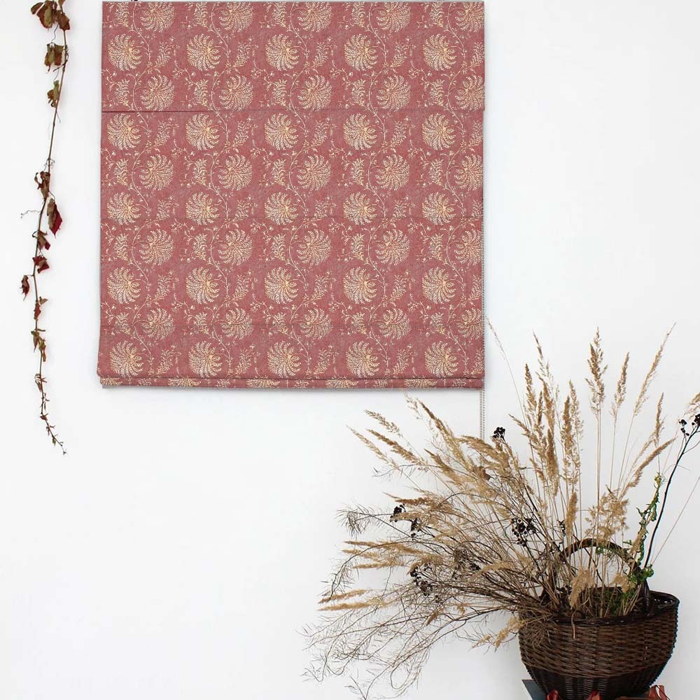 Vines of Heritage Indie Dusty Pink Satin Roman Blind (DS409B)