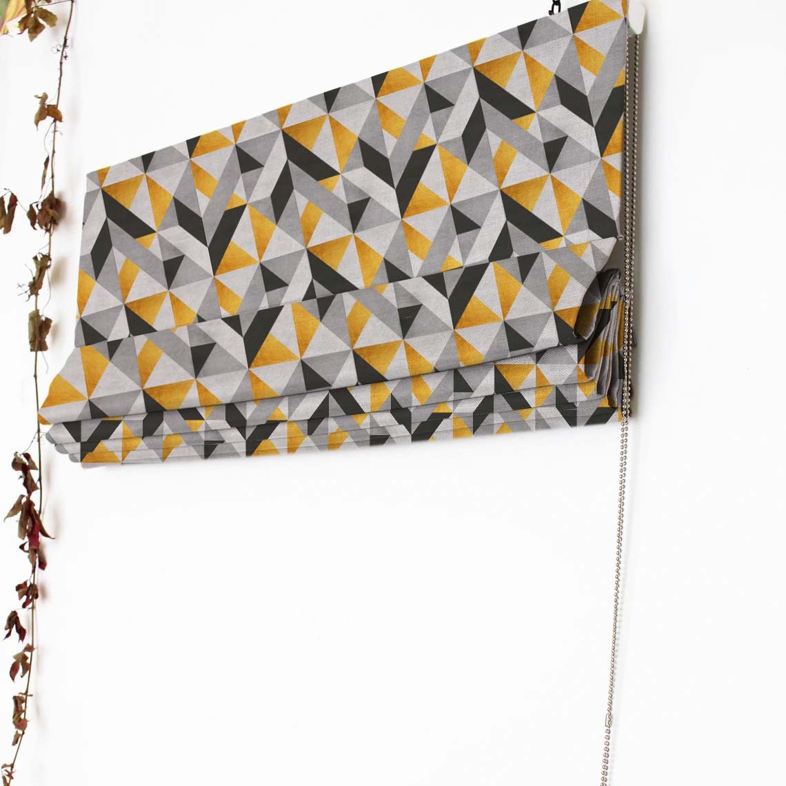 Shape Symphony Geometric Sunshine Yellow Satin Roman Blind (DS416A)