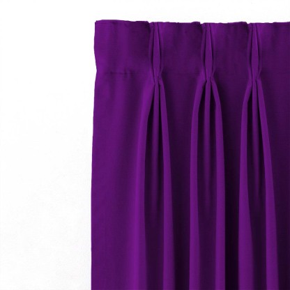 Jacquard Room Darkening Curtains in Midnight Violet Set Of 2 - (P42)