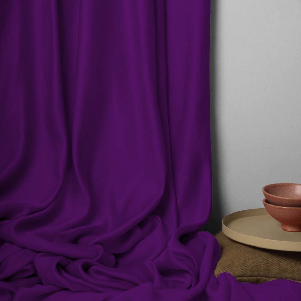 Jacquard Room Darkening Curtains in Midnight Violet Set Of 2 - (P42)