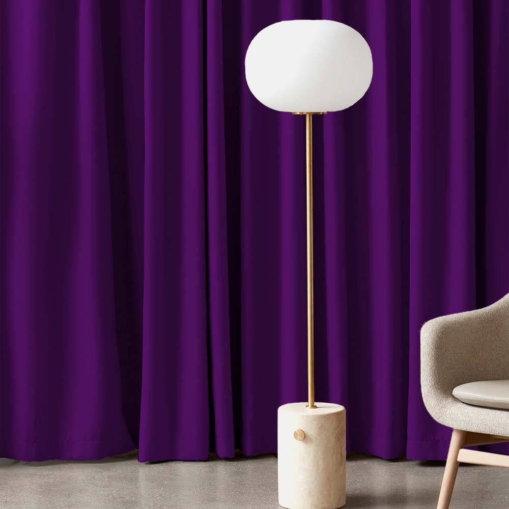 Jacquard Room Darkening Curtains in Midnight Violet Set Of 2 - (P42)