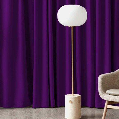 Jacquard Room Darkening Curtains in Midnight Violet Set Of 2 - (P42)