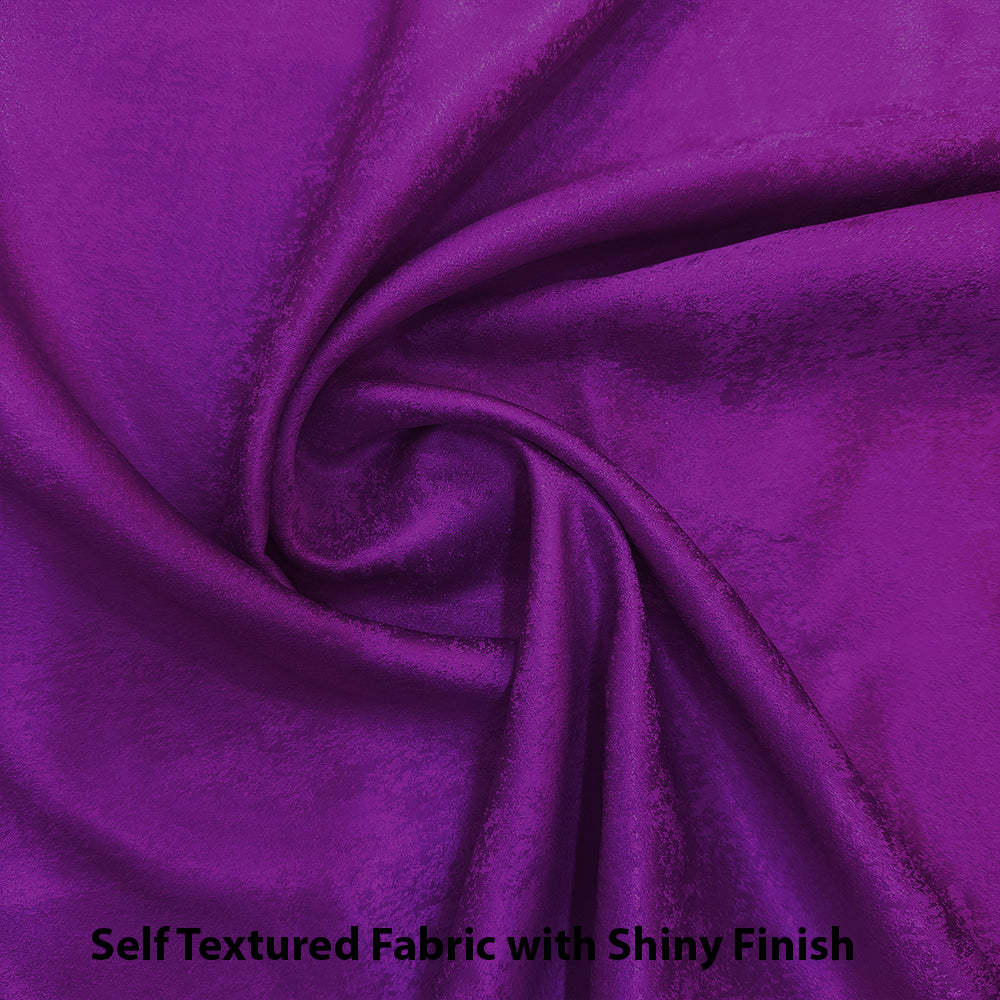 Jacquard Room Darkening Curtains in Midnight Violet Set Of 2 - (P42)