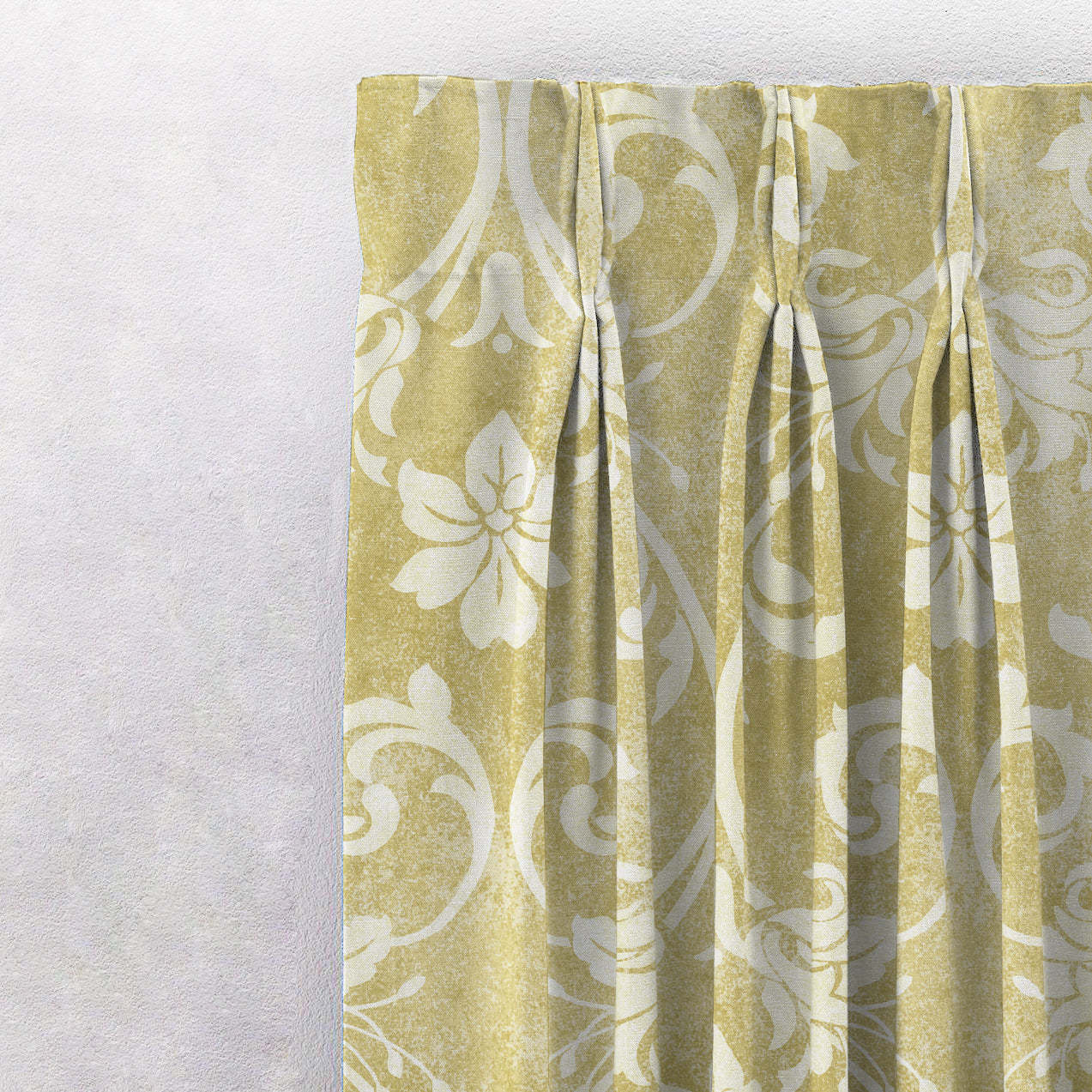 Whispering Grace Indie Lime Yellow Heavy Satin Blackout Curtains Set Of 2 - (DS421B)