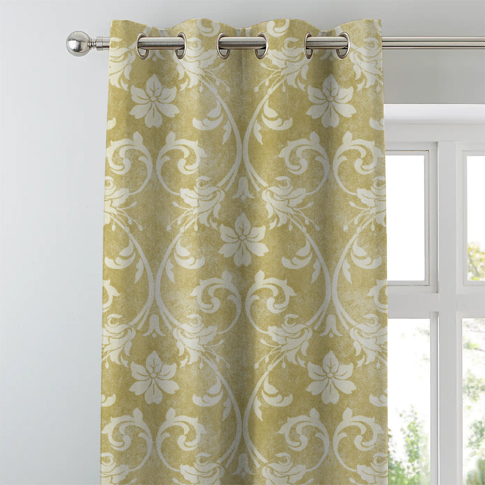 Whispering Grace Indie Lime Yellow Heavy Satin Blackout Curtains Set Of 2 - (DS421B)