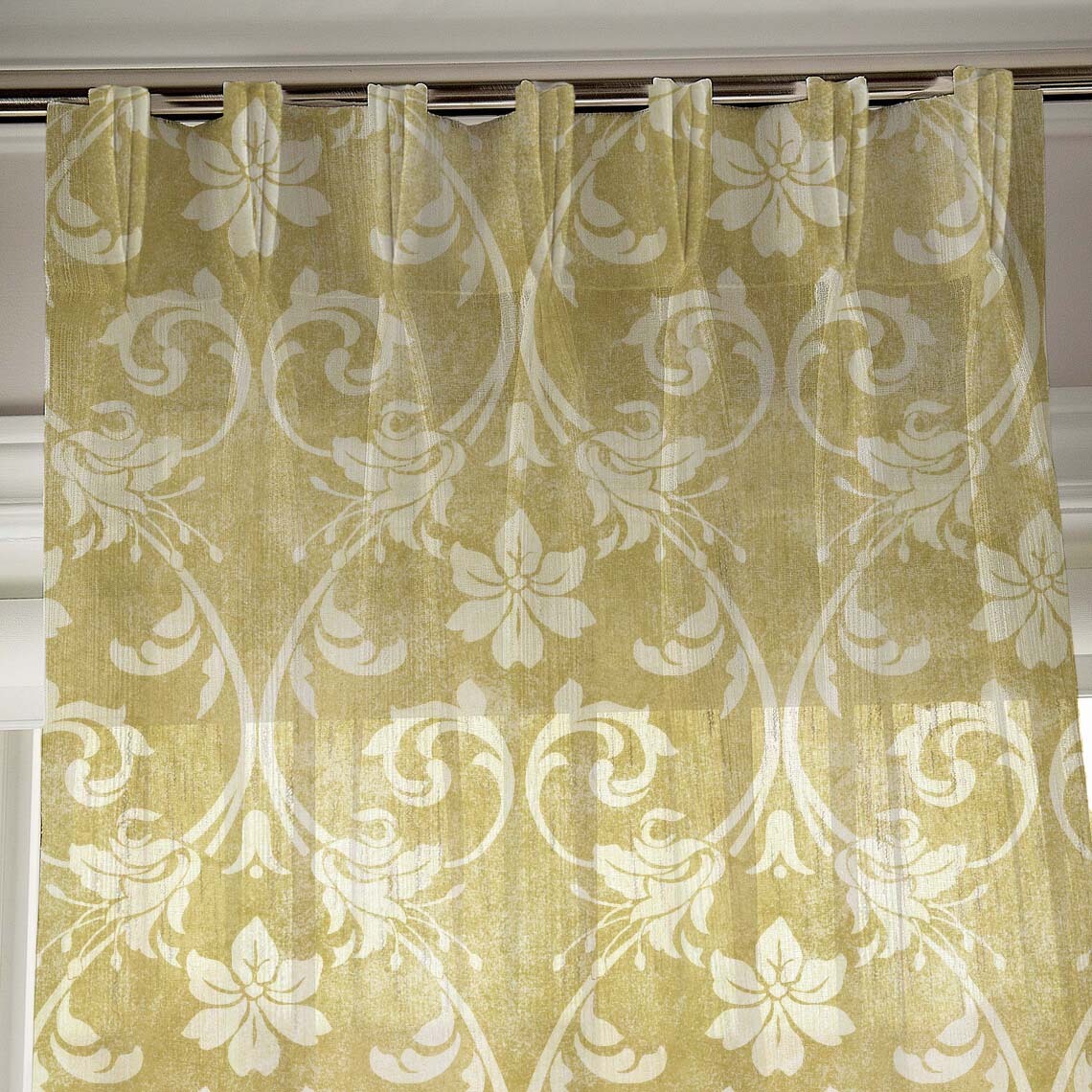 Elegant Ethnic and Damask Print Sheer Semi Transparent Curtain - Set Of 1pc -DS421B
