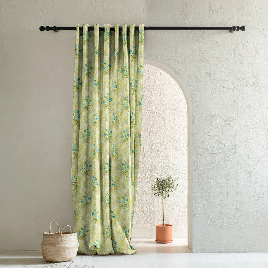 Elegant Floral Print Room Darkening Curtains Set Of 1pc  DS426D