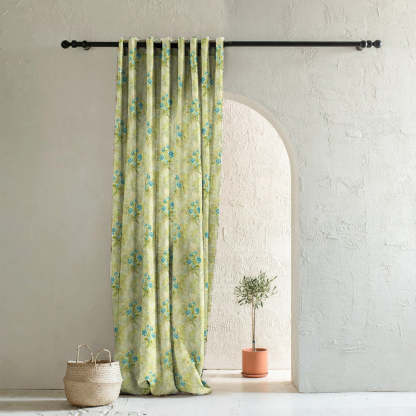 Elegant Floral Print Room Darkening Curtains Set Of 1pc  DS426D