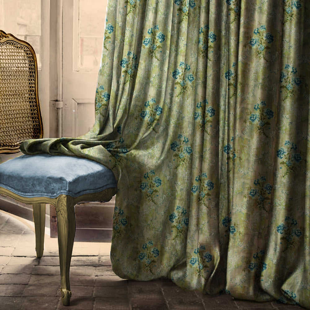 Elegant Floral Print Room Darkening Curtains Set Of 1pc  DS426D