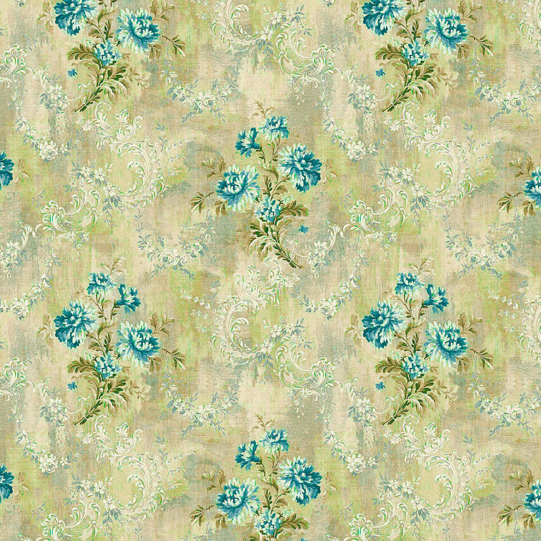 Elegant Floral Print Room Darkening Curtains Set Of 1pc DS426D