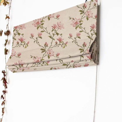 Blooming Vines Floral Soft Pink Satin Roman Blind (DS427B)
