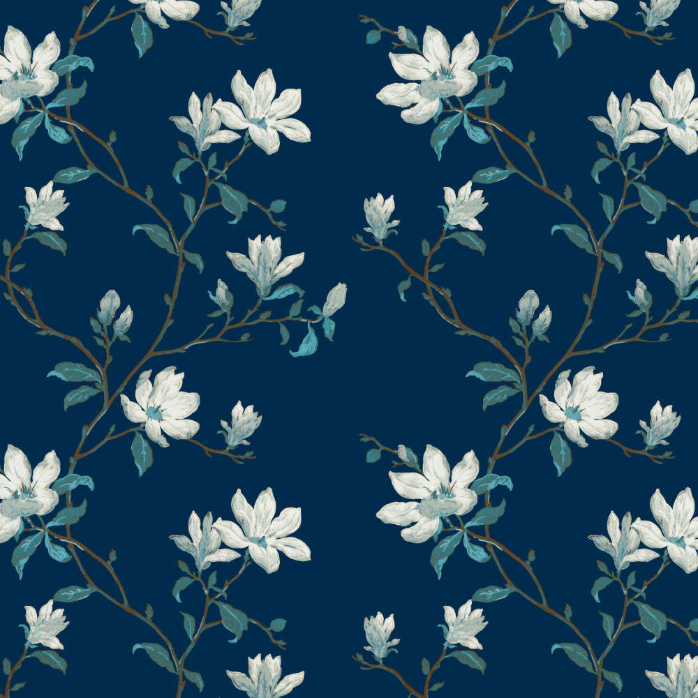 Elegant Floral Print Room Darkening Curtains Set of 2 DS428A
